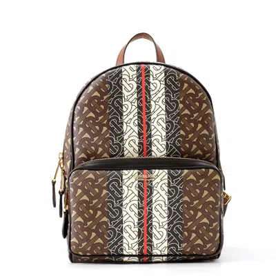 Pre-owned Burberry Brown Multi-color Pvc Leather Backpack () In Brown, Multi-color