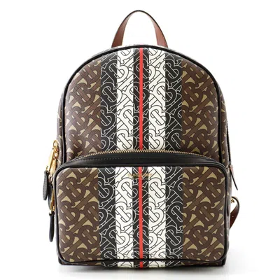 Pre-owned Burberry Brown Multi-color Pvc Leather Backpack () In Brown, Multi-color