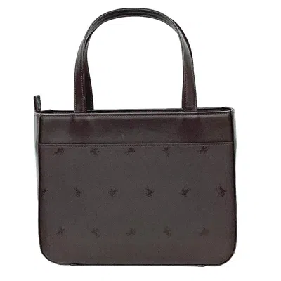 Pre-owned Burberry Brown Nylon Leather Handbag Tote Bag ()