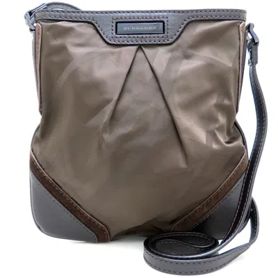Pre-owned Burberry Brown Nylon Leather Shoulder Bag ()