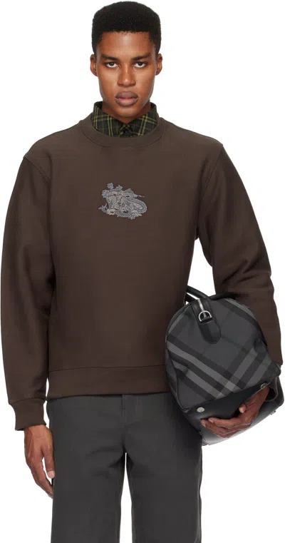 Burberry Brown Paisley Ekd Cotton Blend Sweatshirt In Shadow