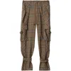 Burberry Check Silk Blend Cargo Trousers