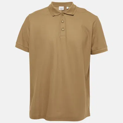Pre-owned Burberry Brown Pique Polo T-shirt Xl
