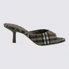 Burberry Check Pattern Kitten Heel Mules With Peep Toe In Brush Ip Check