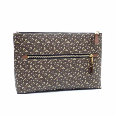 Pre-owned Burberry Brown Pvc Leather Clutch Bag ()