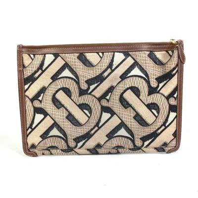 Pre-owned Burberry Brown Pvc Leather Clutch Bag ()
