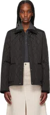 Burberry Ekd-embroidered Diamond-quilted Jacket In Peat