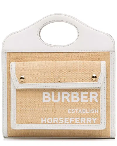 Burberry Brown Raffia Pocket Satchel (authentic Pre-loved)