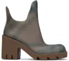 BURBERRY BROWN RUBBER MARSH HEEL BOOTS