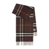 Burberry Check Cashmere Scarf In Brown