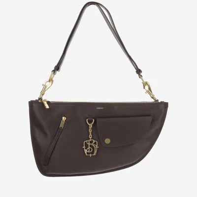 BURBERRY BROWN SHIELD TWIN SHOULDER BAG