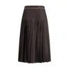 Burberry Women Sunflower Pleated Silk Skirt In Brown