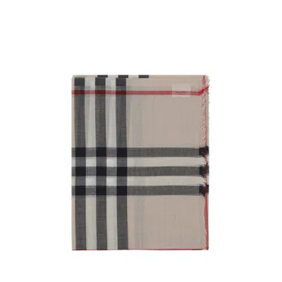Burberry Brown Silk Scarf In Neutral