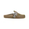 Burberry Brown Suede Mules In Brown