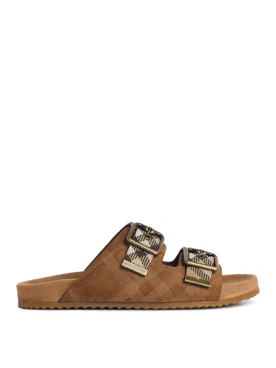 BURBERRY BROWN SUEDE SLIPPER