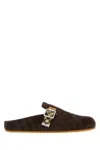 Burberry Strap Patterned Round Toe Rubber Sole Slip-on