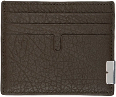 Burberry Brown Tall B Cut Card Holder In Military
