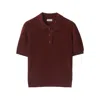 Burberry Bordeaux Wool Polo Shirt In Brown
