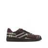 Burberry Check-pattern Lace-up Sneakers In Brown