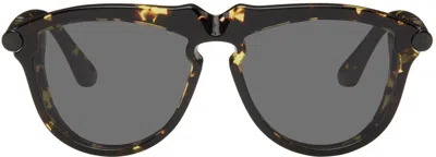 Burberry Brown Tubular Sunglasses In Havana 410687