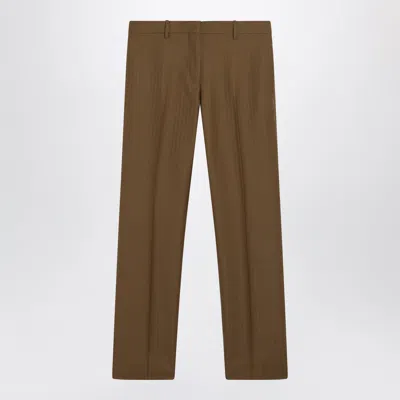 Burberry Brown Wool And Mohair Trousers
