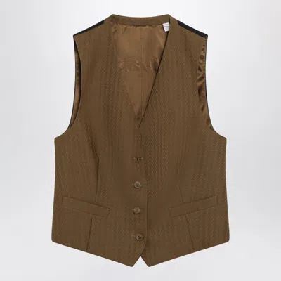 Burberry Brown Wool And Mohair Vest By