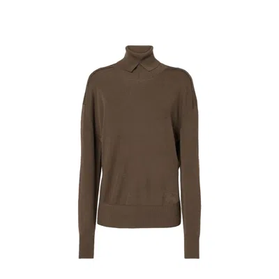 Burberry Brown Wool Sweatshirt In Multi