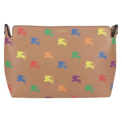 Pre-owned Burberry Brown,gold Leather Clutch Bag ()