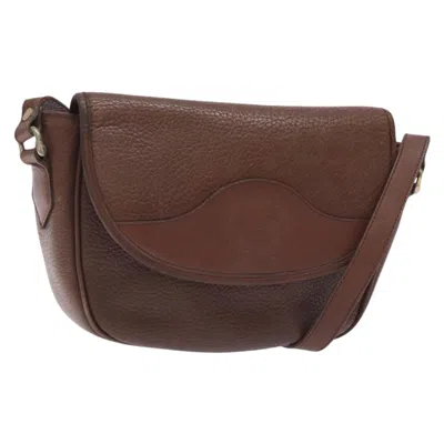 Pre-owned Burberry Brown,gold Leather Shoulder Bag ()