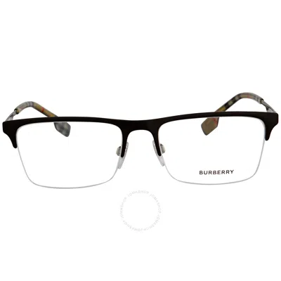 Burberry Brunel Demo Rectangular Men's Eyeglasses Be1344 1003 55 In Red
