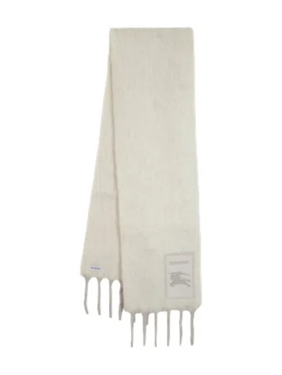 Burberry Brushed Logo-plaque Scarf In White