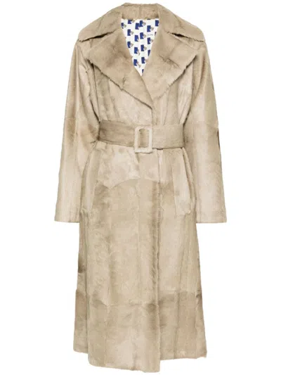 Burberry Brushed Trench Coat In Braun