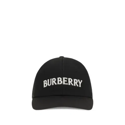 Burberry Bu8124432a1189bb Logo-embroidered Cotton Baseball Cap In Black