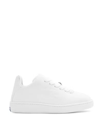 Burberry Low-top Sneakers In Box Leather In White
