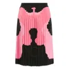 BURBERRY BURBERRY BUBBLEGUM PINK MARINE BLOB SILK MIDI SKIRT