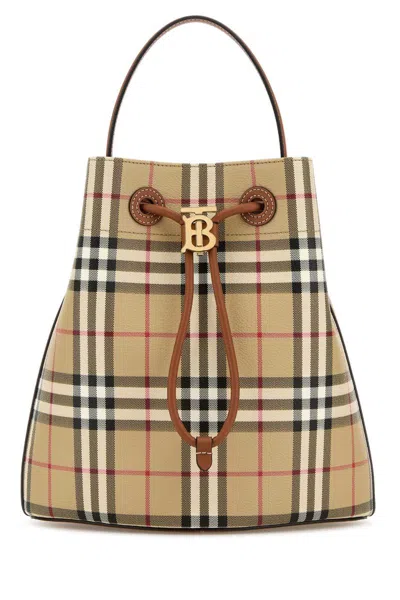 Burberry Small Tb Vintage Check Bucket Bag In Multi
