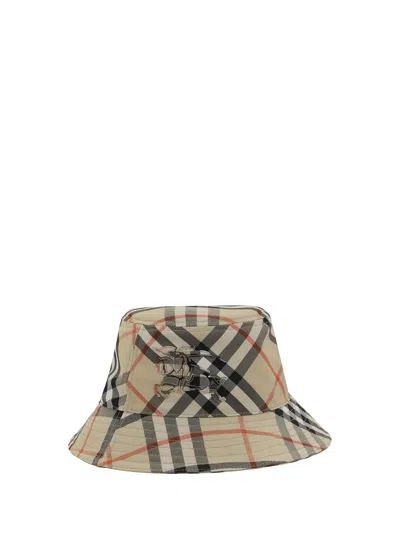 Burberry Ekd Check Twill Bucket Hat In Sand