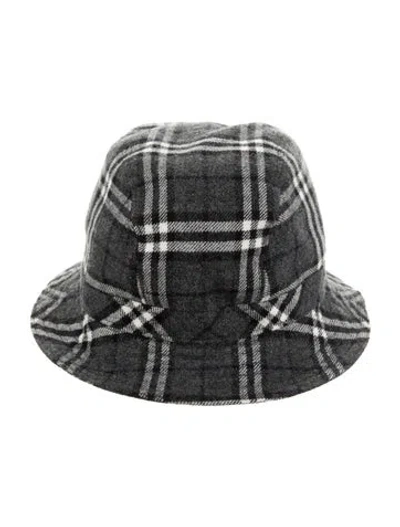 Pre-owned Burberry Bucket Hat In Gray