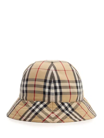 Burberry Bucket Hat In Vintage Check In Beige