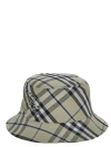 Burberry Ered Cotton Blend Bucket Hat With Nine Words In Lichen