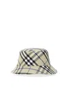 Burberry Ered Cotton Blend Bucket Hat With Nine Words In Multicolour