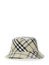 Burberry Ered Cotton Blend Bucket Hat With Nine Words In Multicolour