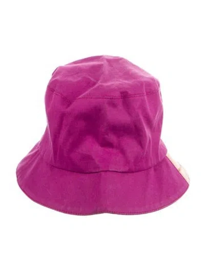 Pre-owned Burberry Bucket Hat In Purple