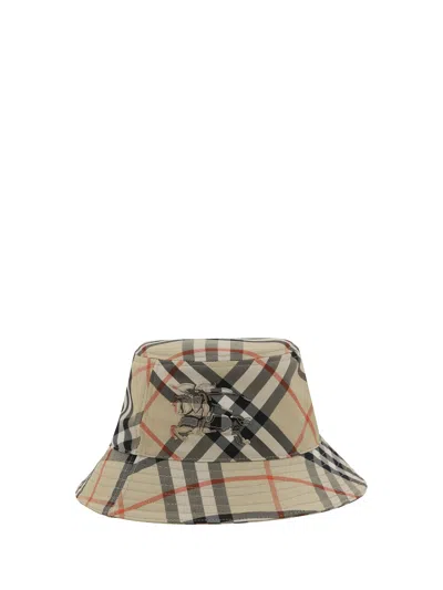 Burberry Ekd Check Twill Bucket Hat In Sand