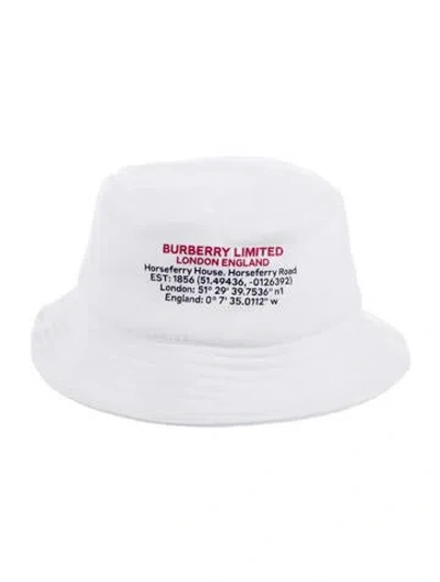 Pre-owned Burberry Bucket Hat In White