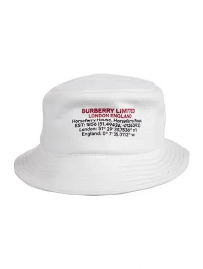Pre-owned Burberry Bucket Hat In White