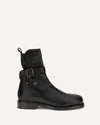 Burberry Round Toe Leather Ankle Boots With Pull Tab In Black