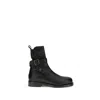 Burberry Round Toe Leather Ankle Boots With Pull Tab In Black