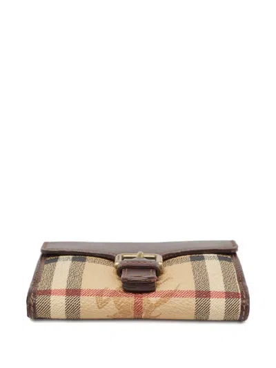 Pre-owned Burberry Buckle-flap Leather Wallet