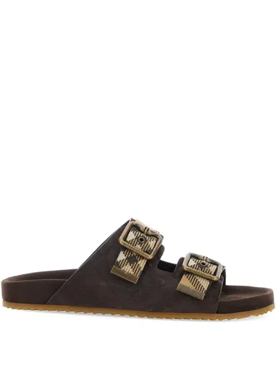 Burberry Women Urchin Suede And Synthetic Fabric Sandals In Multi